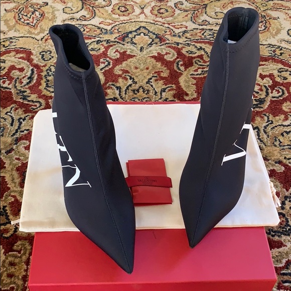 Valentino Neoprene Logo ‘VLTN' Printed Bootie - Picture 6 of 8
